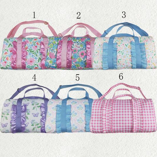 Sibling Ruffle Floral Print Gym Duffle Bags