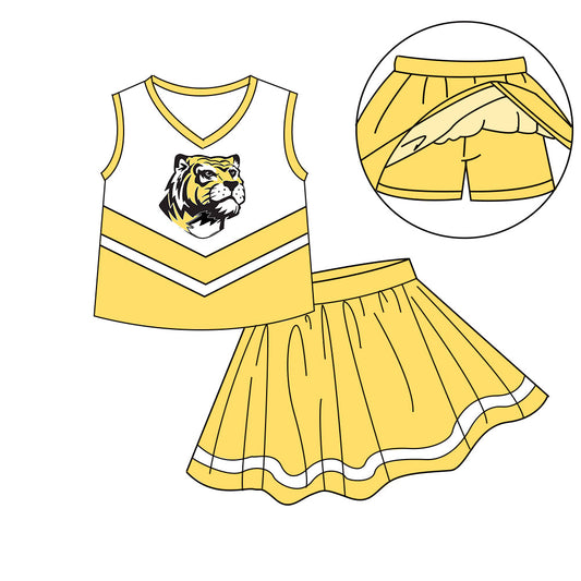 Preorder (moq 5)Baby Girls Sleeveless Vest Top Skirt Short Team Clothes Sets