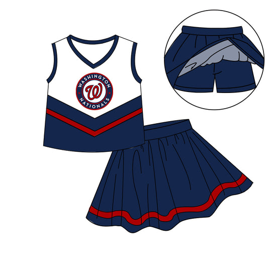 Preorder (moq 5)Baby Girls Sleeveless Vest Top Skirt Short Team Clothes Sets