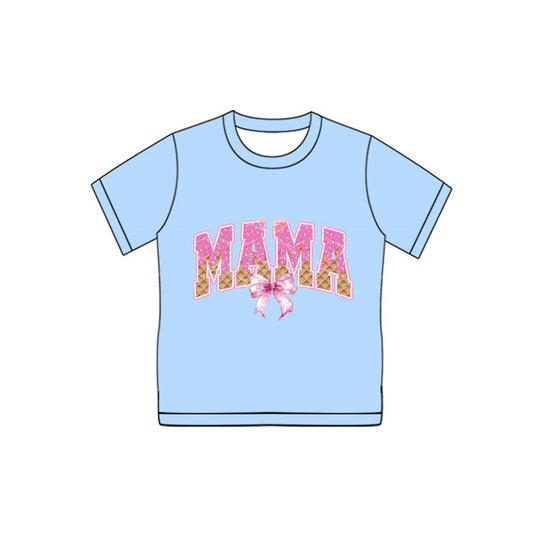 Preorder(moq 8) Adult Women Drip Sprinkles Bows Mama Team Shirts Top