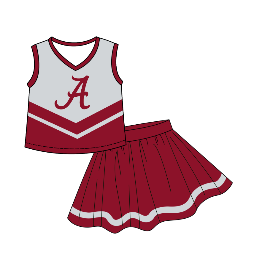 Preorder (moq 5)Baby Girls Sleeveless Vest Top Skirt Short Team Clothes Sets