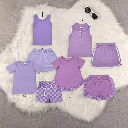 Sibling Baby Girls Lavender Style Clothes Sets
