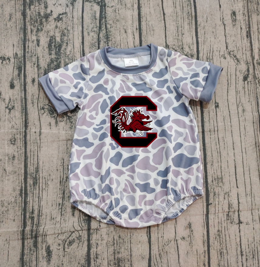 Preorder (moq 5)Baby Boys Grey Camo C Bulls Team Rompers