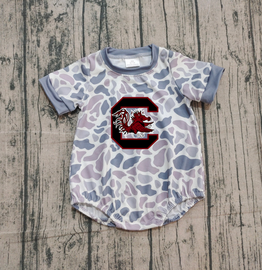 Preorder (moq 5)Baby Boys Grey Camo C Bulls Team Rompers