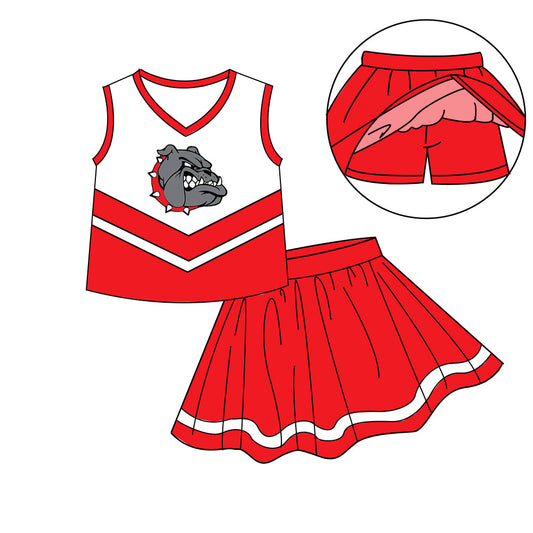 Preorder (moq 5)Baby Girls Sleeveless Vest Top Skirt Short Team Clothes Sets