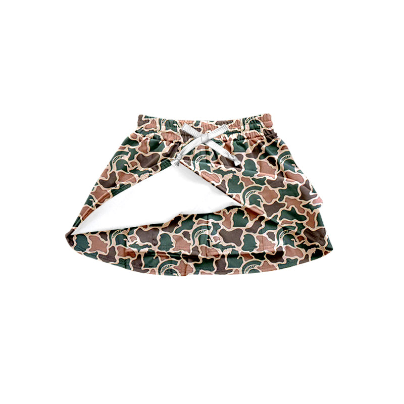Preorder (moq 5)Baby Girls Southern Green Camo Team Skirt Shorts Bottom