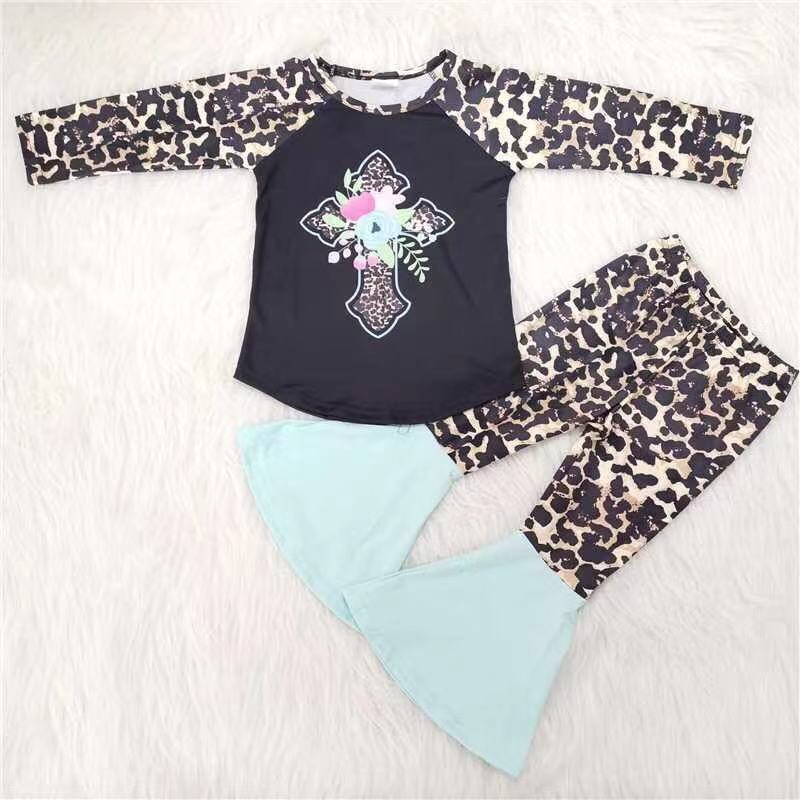 Baby Girls Cross Leopard Easter Sets