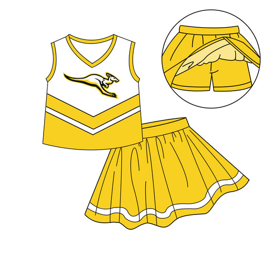 Preorder (moq 5)Baby Girls Sleeveless Vest Top Skirt Short Team Clothes Sets