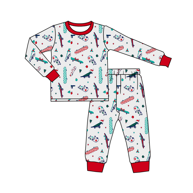 Preorder (moq 5) Baby Boys Trees Holly Top Pant Christmas Pajamas Sets