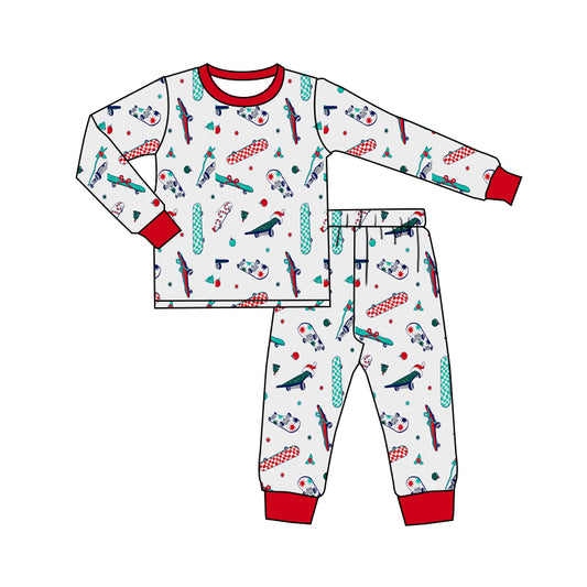 Preorder (moq 5) Baby Boys Trees Holly Top Pant Christmas Pajamas Sets