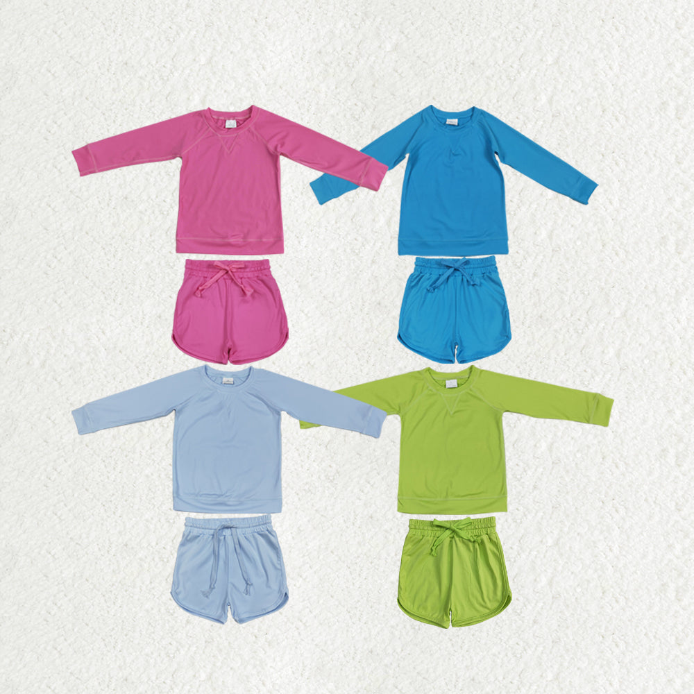 Sibling Baby Girls Colorful Long Sleeves Shirts Top Shorts With Belt Sets