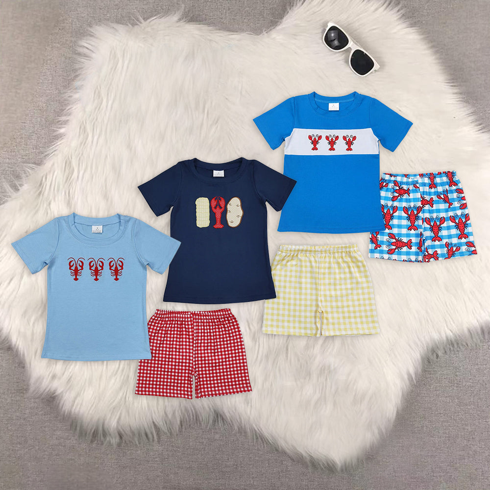 Sibling Baby Boys Crayfishes Short Sleeve Tops Shorts Clothing Sets