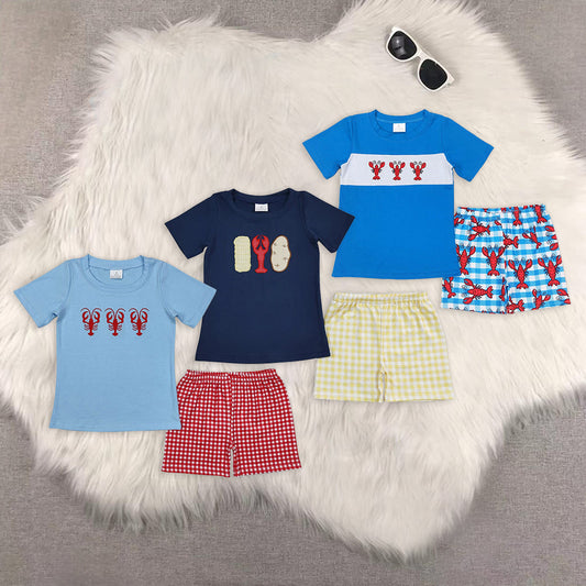 Sibling Baby Boys Crayfishes Short Sleeve Tops Shorts Clothing Sets