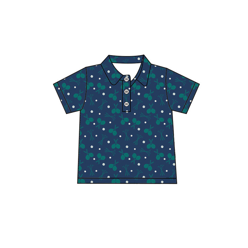Preorder (moq 5)Baby Boys Short Sleeve Baseballs Team Button Shirts Top