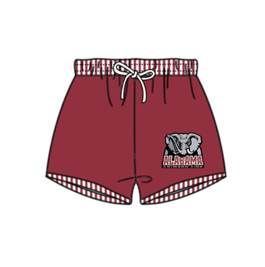 Preorder moq 5 Baby Boys Red Alabama Team Swimming Trunks Bottom