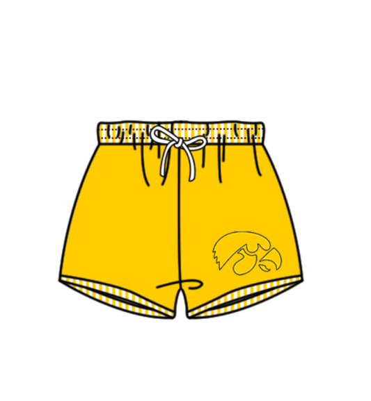 Preorder moq 5 Baby Boys Yellow Eagles Team Swimming Trunks Bottom
