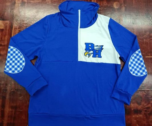 Preorder moq 5 Baby Boys Hot Blue Long Sleeves BH Eagles Team Zipper Pullovers Top