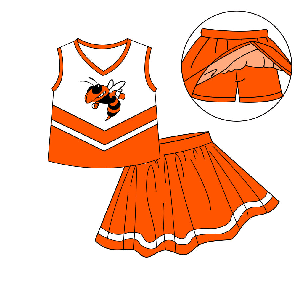 Preorder (moq 5)Baby Girls Sleeveless Vest Top Skirt Short Team Clothes Sets