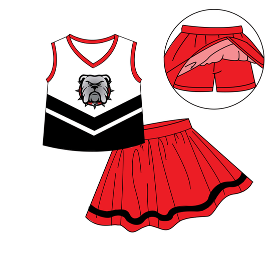 Preorder (moq 5)Baby Girls Sleeveless Vest Top Skirt Short Team Clothes Sets