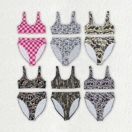 Sibling Adult Women Western Camouflage Top Bummies 2pcs Bikini Swimsuits Sets