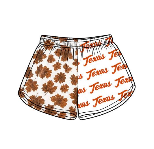 Preorder (moq 5)Baby Girls Leaves Texas Team Shorts Bottom