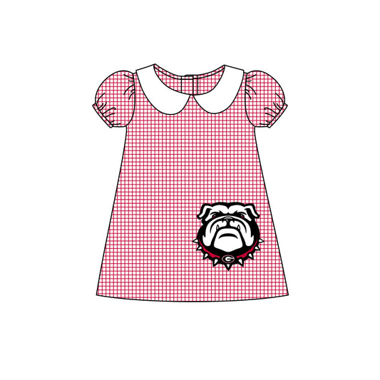 Baby Girls Bulldogs Short Sleeve Team Knee Length Dresses Preorder(moq 5)