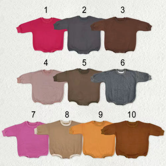 Sibling Baby Girls Long Sleeve Cotton Sweater Rompers