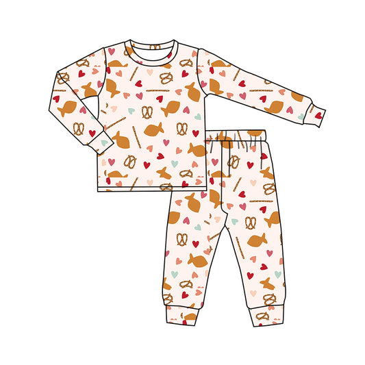 Baby Girls Fishing Cookie Top Pants Pajamas Clothes Sets preorder(MOQ 5)