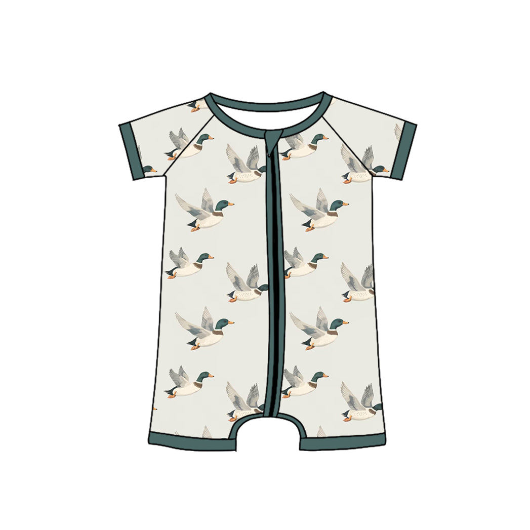 Preorder(moq 5)Baby Infant Boys Duck Hunting Zip Sleepers Rompers