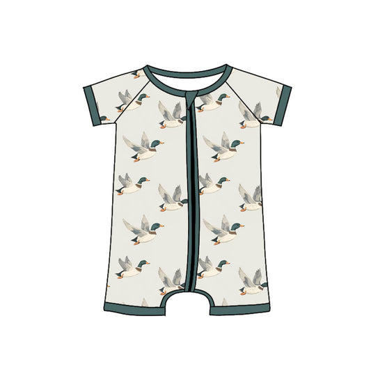 Preorder(moq 5)Baby Infant Boys Duck Hunting Zip Sleepers Rompers