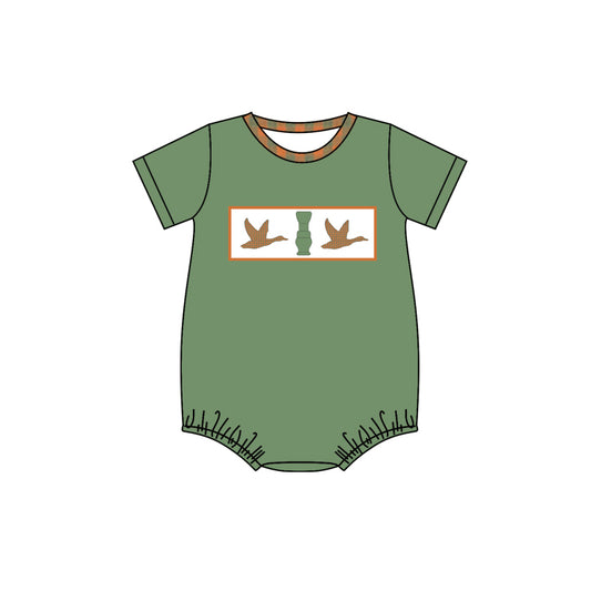 Infant Baby Boys Duck Call Hunting Short Sleeve Rompers preorder(moq 5)