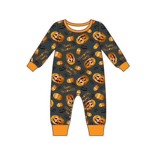 Baby Toddler Halloween Pumpkin Long Sleeve Rompers preorder(moq 5)