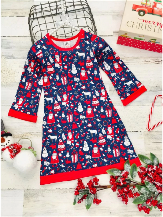 Baby Girls Christmas Snowman Long Sleeve Knee Length Dresses Preorder(moq 5)