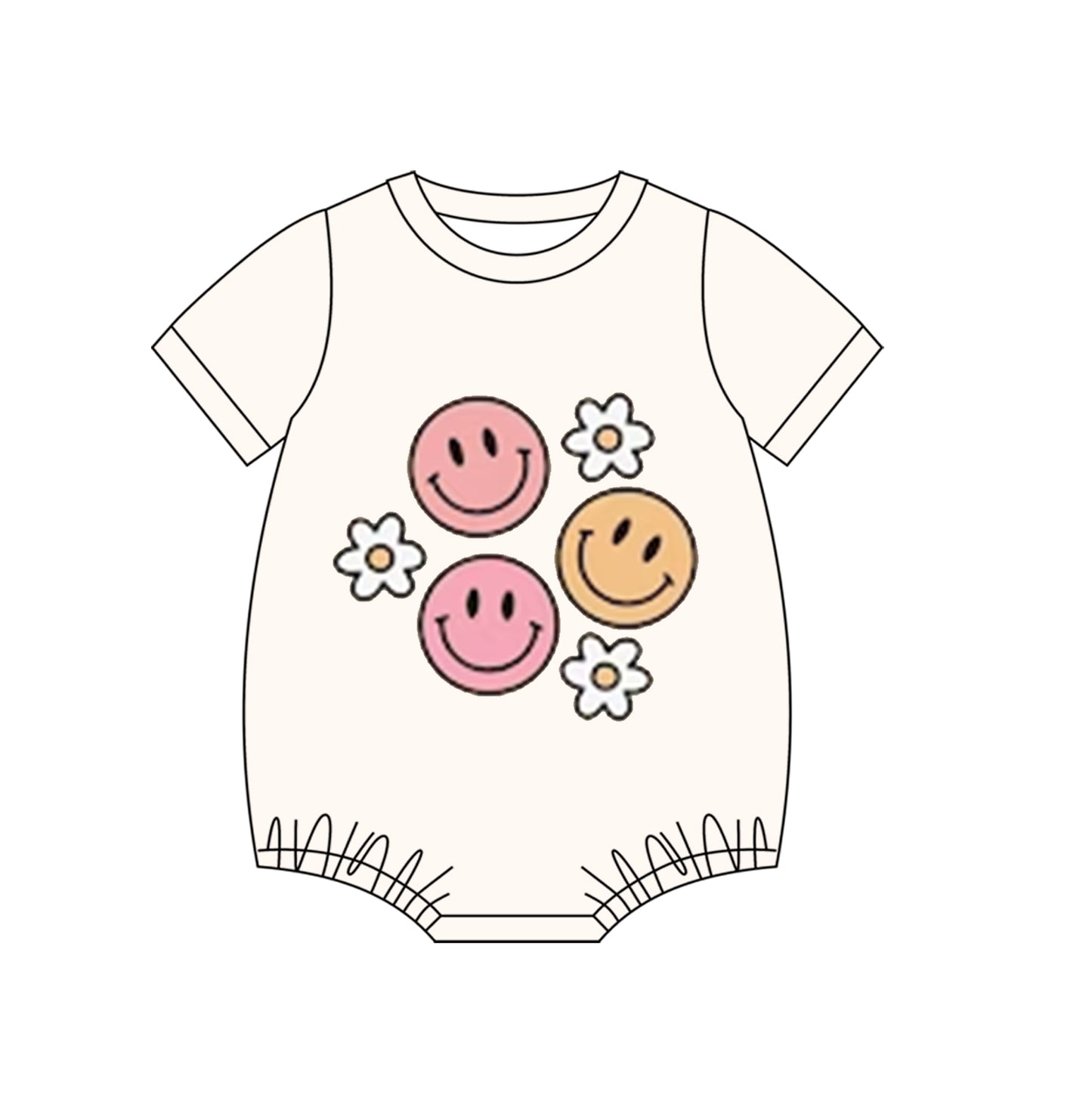 Preorder(moq 5)Baby Infant Flowers Smile Leopard Girls Rompers