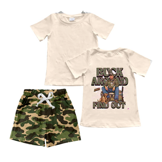 Baby Boys Buck Trump Shirt Camo Shorts Clothes Sets split order preorder Nov 28th