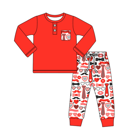 Baby Boys Red Pocket Shirts Tool Pants Clothes Sets preorder(MOQ 5)