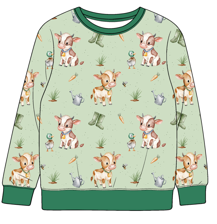 Preorder moq 5 (each item)Baby Boys Long Sleeve Ducks Cows Western Hunting T-shirts Tops