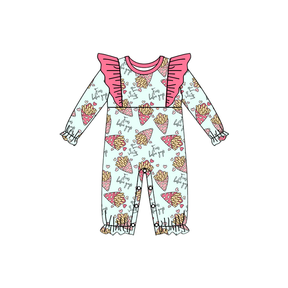 Baby Infant Girls Valentines Chips Ruffle Rompers preorder(moq 5)