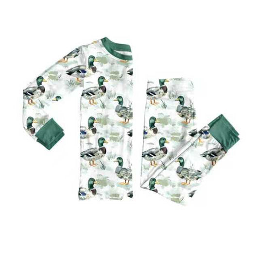 Preorder (moq 20)Baby Boys Bamboo Ducks Western Pajamas Set