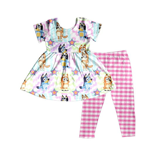 Baby Girls Dogs Pink Tunic Top Legging Clothes Sets preorder (moq 5)