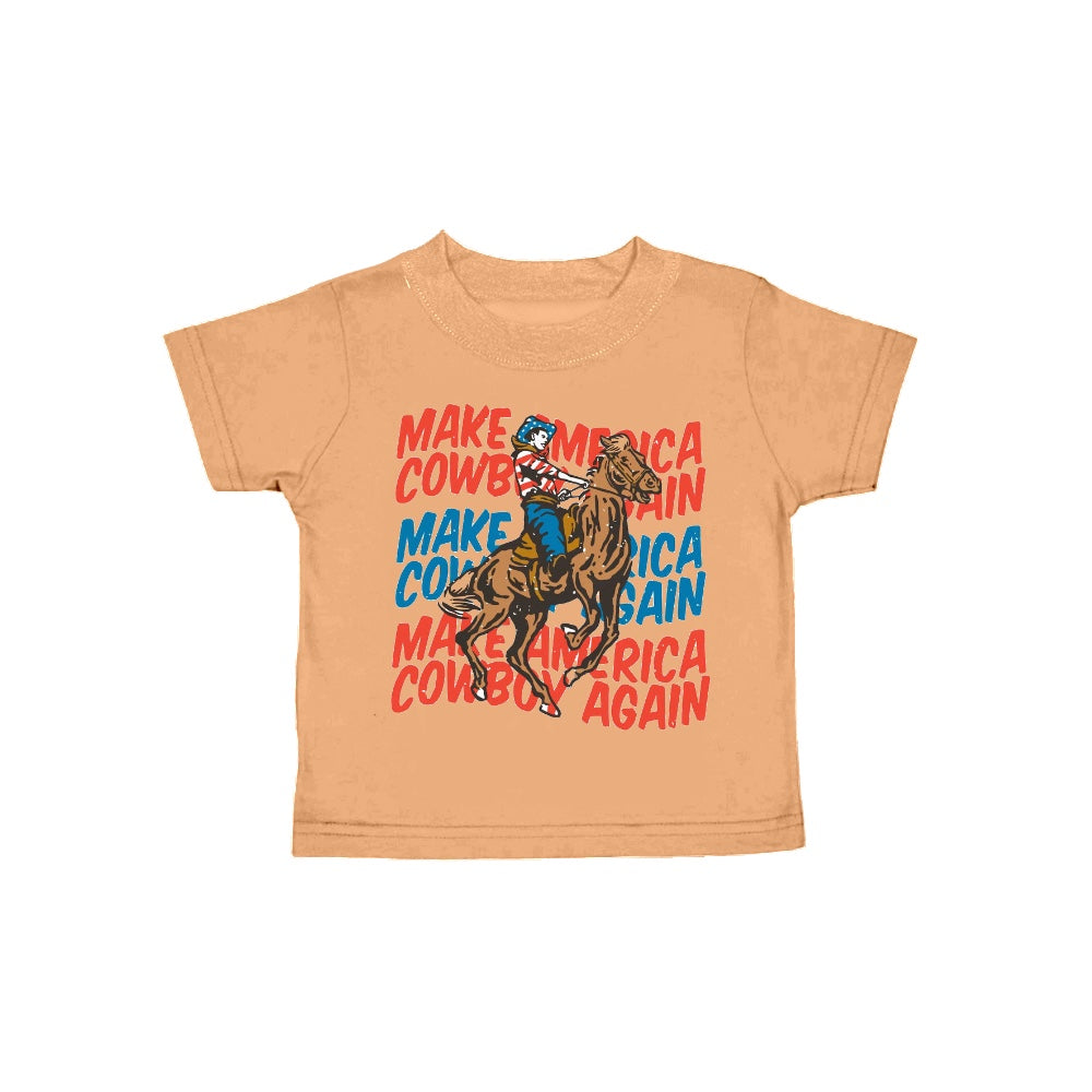 Baby Boys American Cowboy Again Short Sleeve Tee Shirts Tops preorder(moq 5)