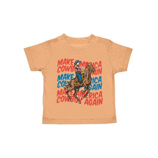 Baby Boys American Cowboy Again Short Sleeve Tee Shirts Tops preorder(moq 5)