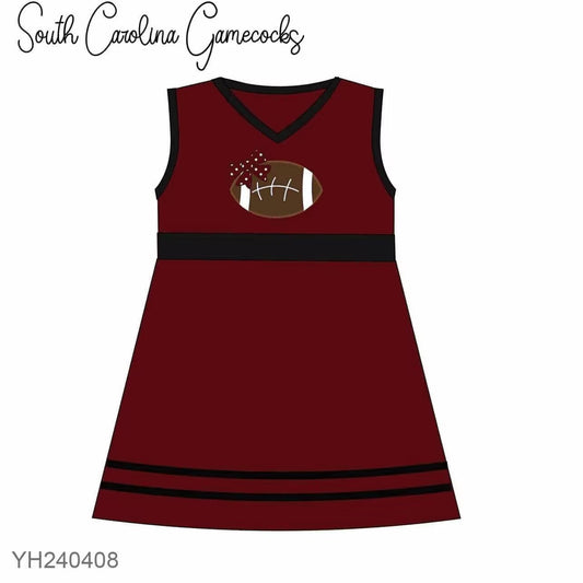Preorder moq 5 Baby Girls South Team Sleeveless Knee Length Dresses