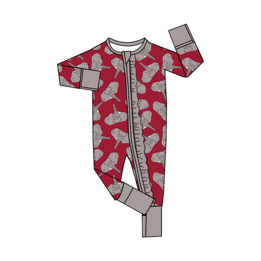 Baby Girls Elephant Long Sleeve Zip Rompers preorder(moq 5)