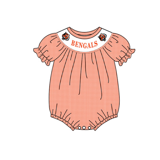 Baby Girls Bengals Short Sleeve Team Rompers preorder(moq 5)