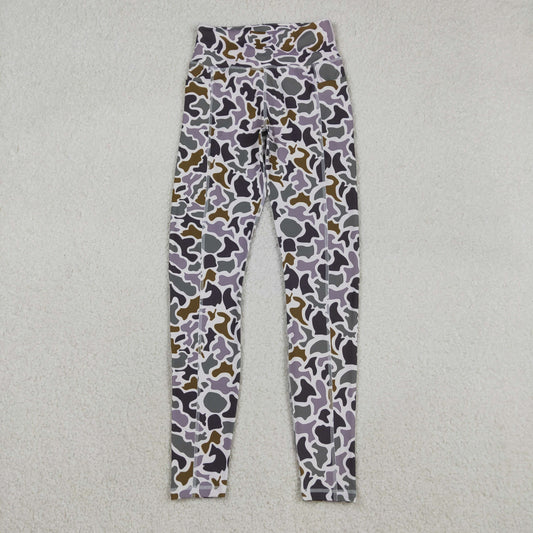 Adult Women Southern Lavender Camo Yoga Active Legging Pants Bottom