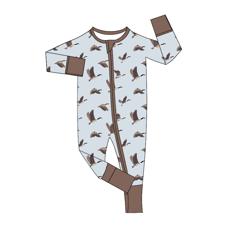 Baby Infant Boys Ducks Hunting Zip Rompers preorder(moq 5)