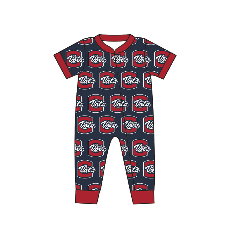 Baby Infant Boys Clay central Team Long Sleeve Zip Rompers preorder(moq 5)