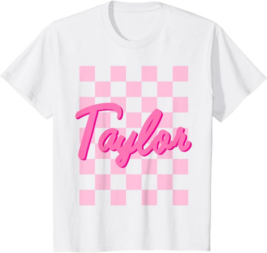 Baby Girls Checkered Singer Short Sleeve Tee Tops Preorder(moq 5)
