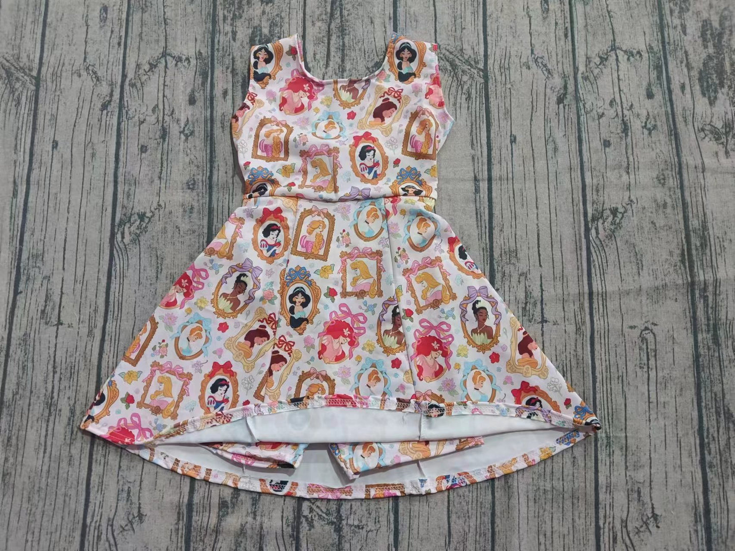 preorder(moq 5) Baby Girls Sleeveless Princess Plaid Bows Shorts Knee Length Dresses